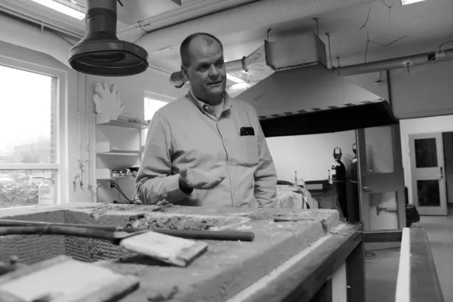 Dan Madsen in the Fire Engineering Lab. Photo.